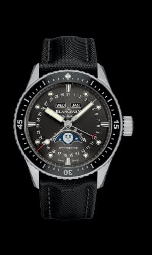 Blancpain Fifty Fathoms Bathygraphe Quantième Complet Black / Grey / Black Canvas
