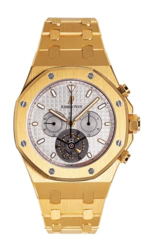 Audemars Piguet Royal Oak Tourbillon Chronograph Yellow Gold / Silver