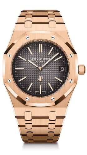 Audemars Piguet Royal Oak Extra-Thin Pink Gold / Grey / 50th Anniversary