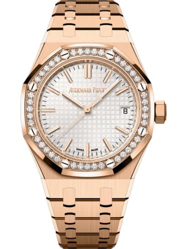 Audemars Piguet Royal Oak Selfwinding 37 Pink Gold - Diamond / Silver