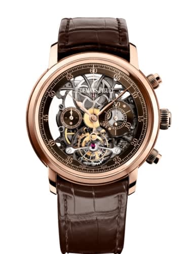 Audemars Piguet Jules Audemars 26346 Tourbillon Chronograph Openworked Pink Gold