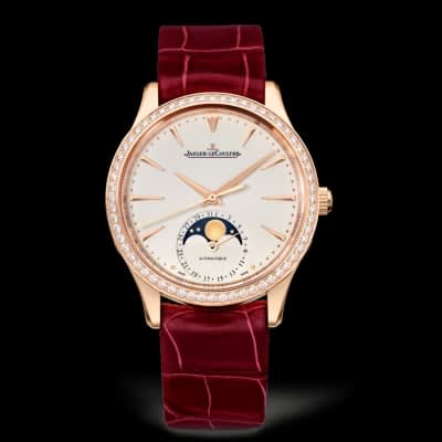 Jaeger-LeCoultre Master Ultra Thin Moon 34 Pink Gold / Diamond / Eggshell / Alligator