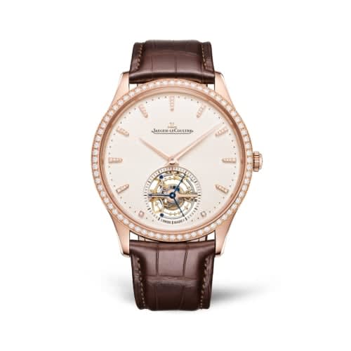 Jaeger-LeCoultre Master Ultra Thin Tourbillon Pink Gold - Diamond / Eggshell / Alligator