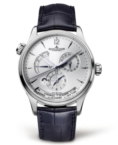 Jaeger-LeCoultre Master Geographic Stainless Steel / Silver / Alligator