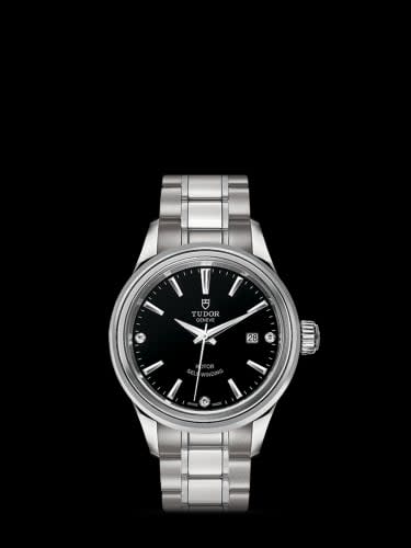 Tudor Style 28 Stainless Steel / Black-Diamond / Bracelet