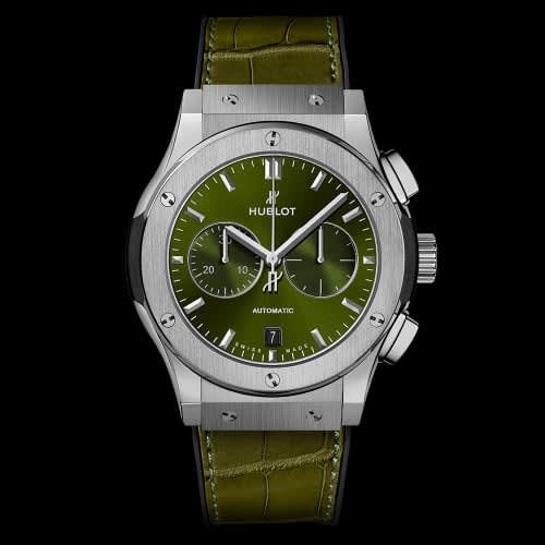 Hublot Classic Fusion 42 Chronograph Titanium / Green / Alligator