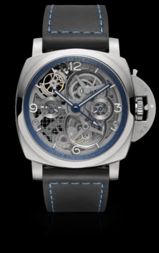 Panerai Luminor 1950 Tourbillon GMT Titanio Lo Scienziato Blue