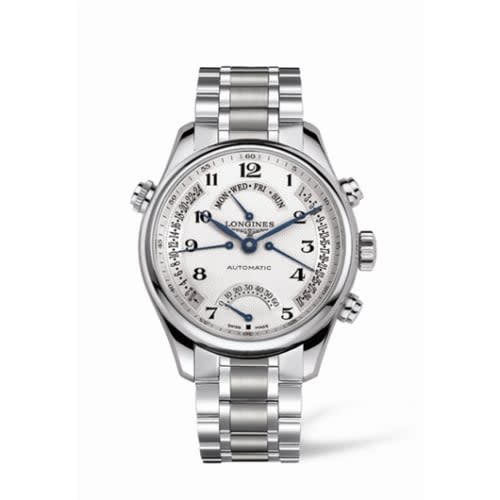 Longines Master Collection 44 Retrograde Stainless Steel / Silver-Arabic / Bracelet