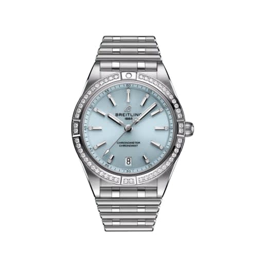 Breitling Chronomat Automatic 36 Stainless Steel - White Gold - Diamond / Ice Blue / Bracelet