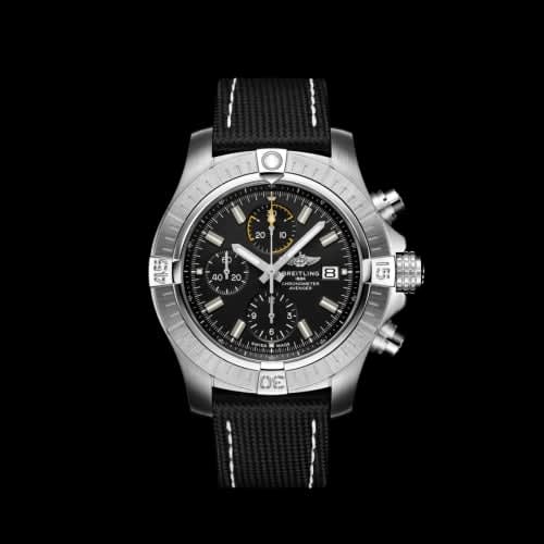Breitling Avenger Chronograph 45 Stainless Steel / Black / Military / Pin