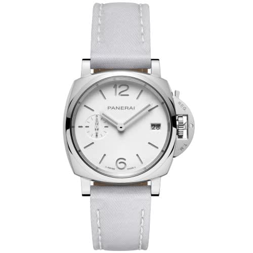 Panerai Luminor Piccolo Due 38 Automatic Stainless Steel / White / Prada Re-Nylon Fiordaliso