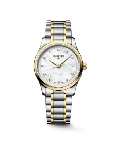Longines Master Collection 34 Stainless Steel - Yelllow Gold / MOP - Diamond / Bracelet