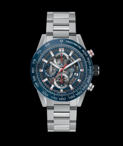 TAG Heuer Carrera Calibre Heuer 01 43 Stainless Steel / Blue Ceramic / Skeleton / Bracelet