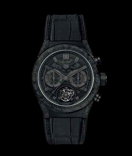 TAG Heuer Carrera Calibre Heuer 02T 45 Chronograph Tourbillon Carbon / Alligator