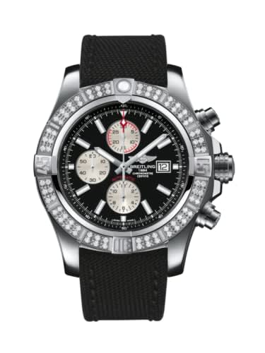 Breitling Super Avenger II Stainless Steel / Diamond / Volcano Black / Military / Pin