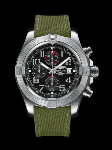Breitling Super Avenger II Stainless Steel / Volcano Black / Military / Pin