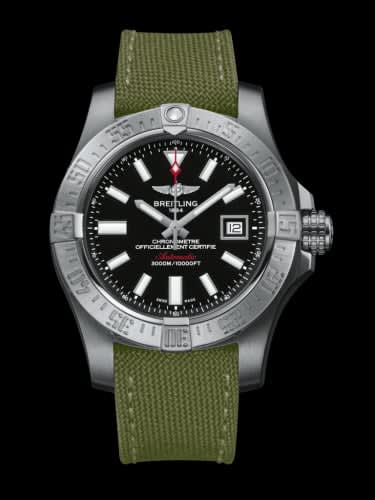 Breitling Avenger II Seawolf Stainless Steel / Volcano Black / Military / Pin