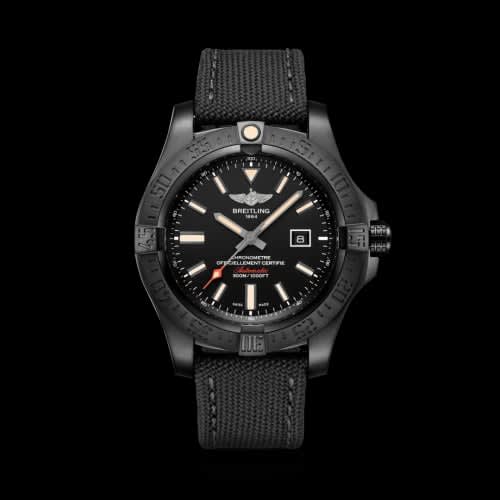 Breitling Avenger Blackbird 48 Black Titanium / Volcano Black / Military / Pin