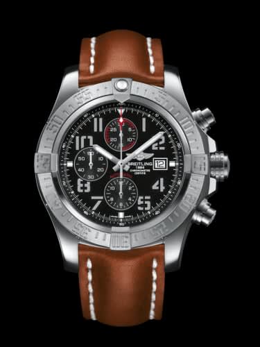 Breitling Super Avenger II Stainless Steel / Volcano Black / Calf / Folding