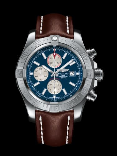 Breitling Super Avenger II Stainless Steel / Mariner Blue / Calf / Folding