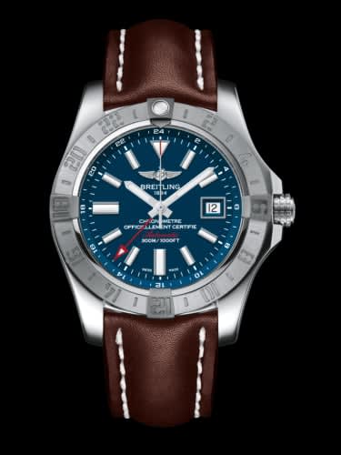 Breitling Avenger II GMT Stainless Steel / Mariner Blue / Calf / Folding
