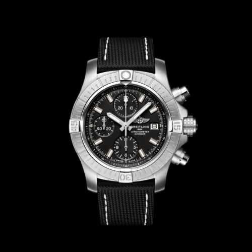 Breitling Avenger Chronograph 43 Stainless Steel / Black / Military / Folding