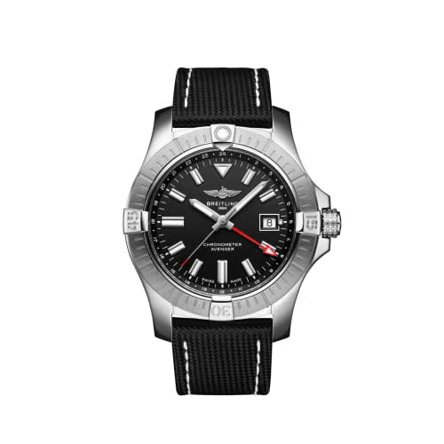 Breitling Avenger Automatic GMT 43 Stainless Steel / Black / Calf / Pin