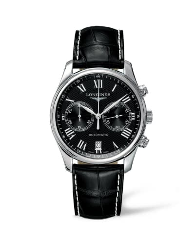 Longines Master Collection Chronograph 40 Stainless Steel / Black - Roman / Strap