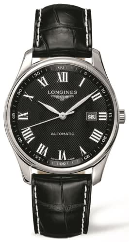 Longines Master Collection 42 Date Stainless Steel / Black-Roman / Alligator