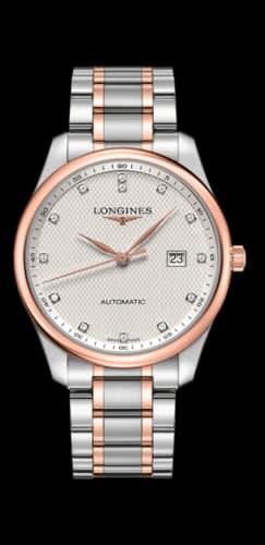 Longines Master Collection 42 Date Stainless Steel / Pink Gold / Silver-Diamond / Bracelet