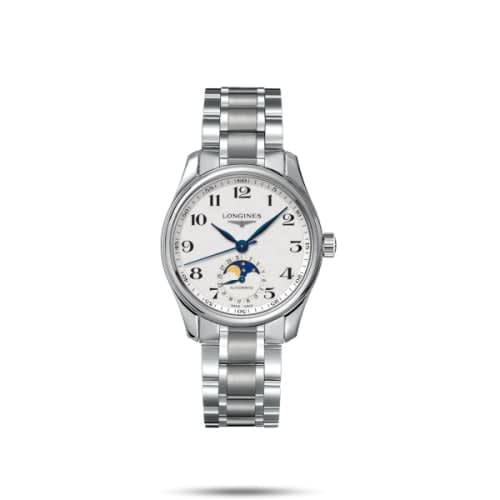 Longines Master Collection 34 Moonphase Stainless Steel / Silver / Bracelet