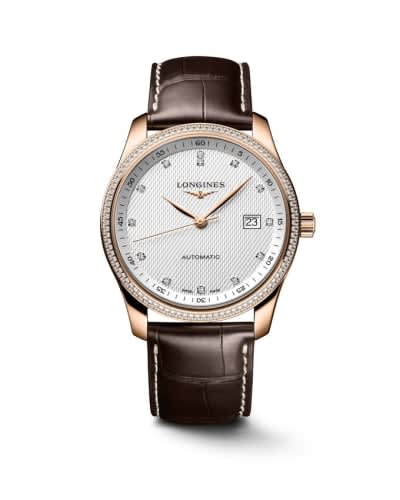 Longines Master Collection 40 Date Pink Gold - Diamond / Silver - Diamond