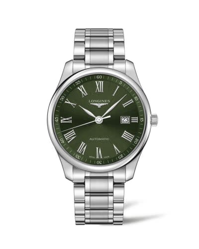 Longines Master Collection 42 Date Stainless Steel / Green - Roman / Bracelet