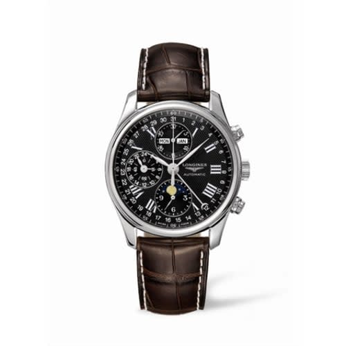 Longines Master Collection 40 Chronograph Calendar Stainless Steel / Black / Strap