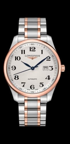 Longines Master Collection 42 Date Stainless Steel / Pink Gold / Silver-Arabic / Bracelet