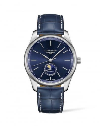 Longines Master Collection 42 Moonphase Stainless Steel / Blue / Alligator XL