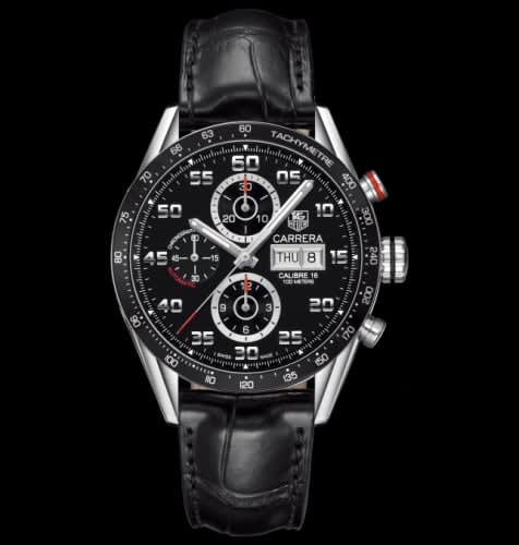 TAG Heuer Carrera Calibre 16 Day Date 43 Stainless Steel / Black / Alligator