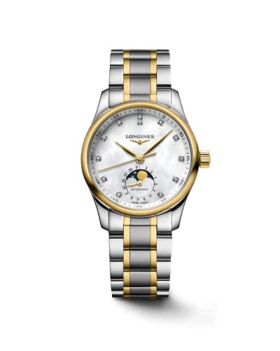 Longines Master Collection 34 Moonphase Stainless Steel - Yellow Gold / MOP / Bracelet