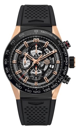 TAG Heuer Carrera Calibre Heuer 01 45 Rose Gold / Ceramic / Skeleton / Rubber