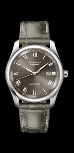 Longines Master Collection 40 Date Stainless Steel / Grey Roman / Alligator