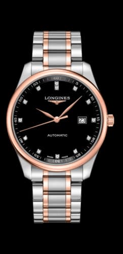 Longines Master Collection 42 Date Stainless Steel / Pink Gold / Black-Diamond / Bracelet