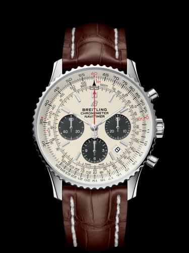 Breitling Navitimer 1 B01 Chronograph 43 Stainless Steel / Silver / Croco / Pin