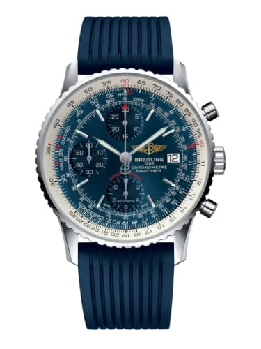 Breitling Navitimer Heritage Stainless Steel / Aurora Blue / Rubber