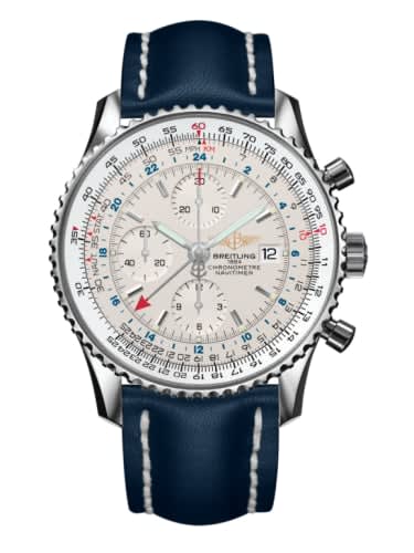 Breitling Navitimer World Stainless Steel / Silver / Calf / Pin