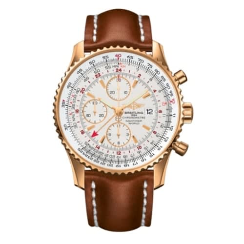 Breitling Navitimer World Red Gold / Silver / Calf