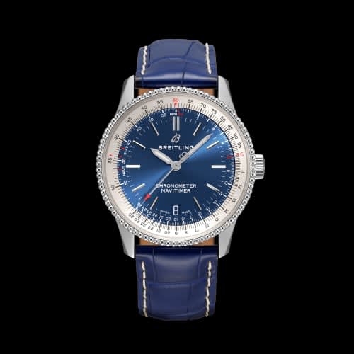 Breitling Navitimer 1 38 Automatic Stainless Steel / Blue / Croco / Pin