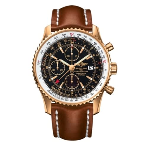 Breitling Navitimer World Red Gold / Black / Calf / Pin