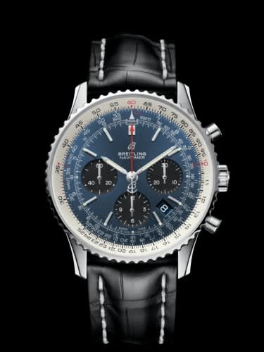 Breitling Navitimer 1 B01 Chronograph 43 Stainless Steel / Blue / Croco / Pin