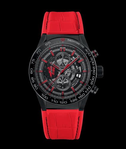 TAG Heuer Carrera Calibre Heuer 01 45 Stainless Steel / Skeleton / Alligator / Manchester United