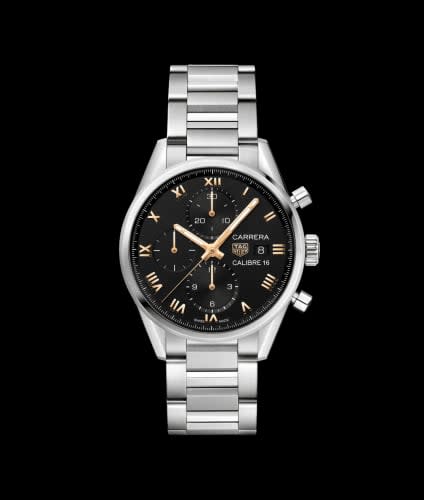 TAG Heuer Calibre 16 41 Stainless Steel / Black - Roman / Bracelet